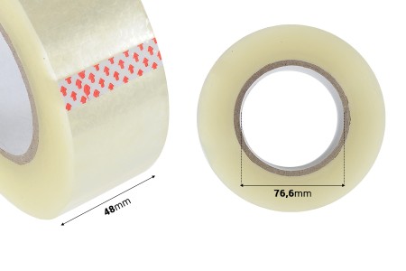 Samolepljiva providna traka za pakovanje, širine 48 mm - rolna 200 m - 6 kom-dimenzije_slike