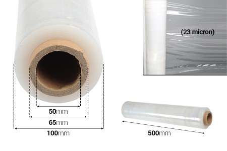 Providna streč folija (stretch film) za uvijanje paleta - širina 500 mm - težina 2,5 kg-dimenzije_slike