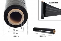 Crna streč folija (stretch film) za uvijanje paleta - širina 500 mm - težina 2,5 kg