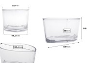 Staklena posuda 800mL u obliku gondole za sveće