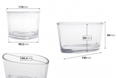 Staklena posuda 800mL u obliku gondole za sveće
