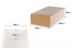 Kartonska kutija (300gsm) za pakovanje 220x120x60 mm na izvlačenje sa providnim spoljašnjim delom, bele ili kraft boje - 12 kom