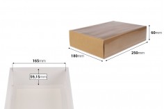 Kartonska kutija (300gsm) za pakovanje 250x60x180 mm na izvlačenje sa providnim spoljašnjim delom, bele ili kraft boje - 12 kom