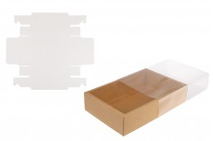 Kartonska kutija (300gsm) za pakovanje 250x60x180 mm na izvlačenje sa providnim spoljašnjim delom, bele ili kraft boje - 12 kom