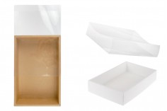 Kartonska kutija (300gsm) za pakovanje 300x60x200 mm na izvlačenje sa providnim spoljašnjim delom, bele ili kraft boje - 12 kom