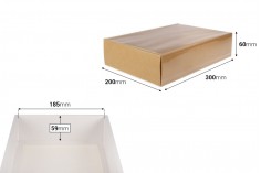 Kartonska kutija (300gsm) za pakovanje 300x60x200 mm na izvlačenje sa providnim spoljašnjim delom, bele ili kraft boje - 12 kom