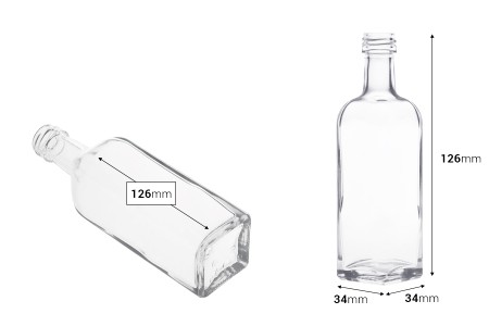 Staklena četvrtasta flašica za ulje 60mL, Marasca* (PP 18)-dimenzije_slike