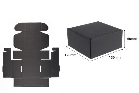 Crna kutija za pakovanje od kraft papira bez prozora 130x120x60 mm - 20 kom-2