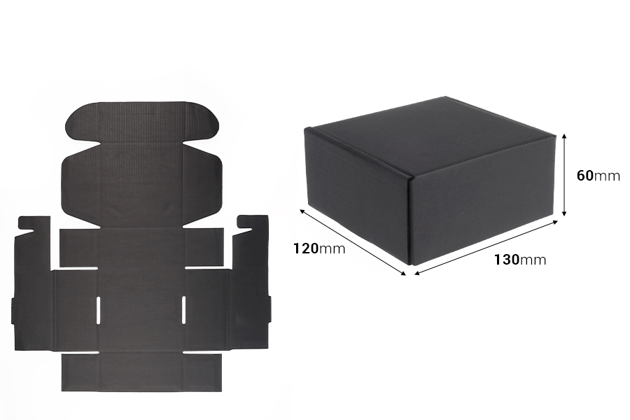 Crna kutija za pakovanje od kraft papira bez prozora 130x120x60 mm - 20 kom Crna kutija za pakovanje od kraft papira bez prozora 130x120x60 mm - 20 kom