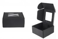 Crna kutija za pakovanje od kraft papira sa prozorom 130x120x60 mm - 20 kom