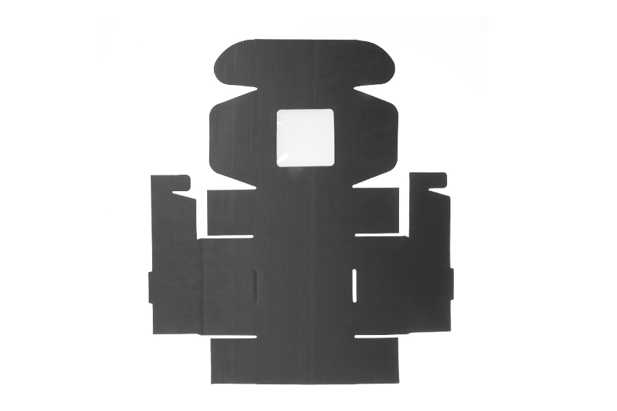 Crna kutija za pakovanje od kraft papira sa prozorom 130x120x60 mm - 20 kom Crna kutija za pakovanje od kraft papira sa prozorom 130x120x60 mm - 20 kom
