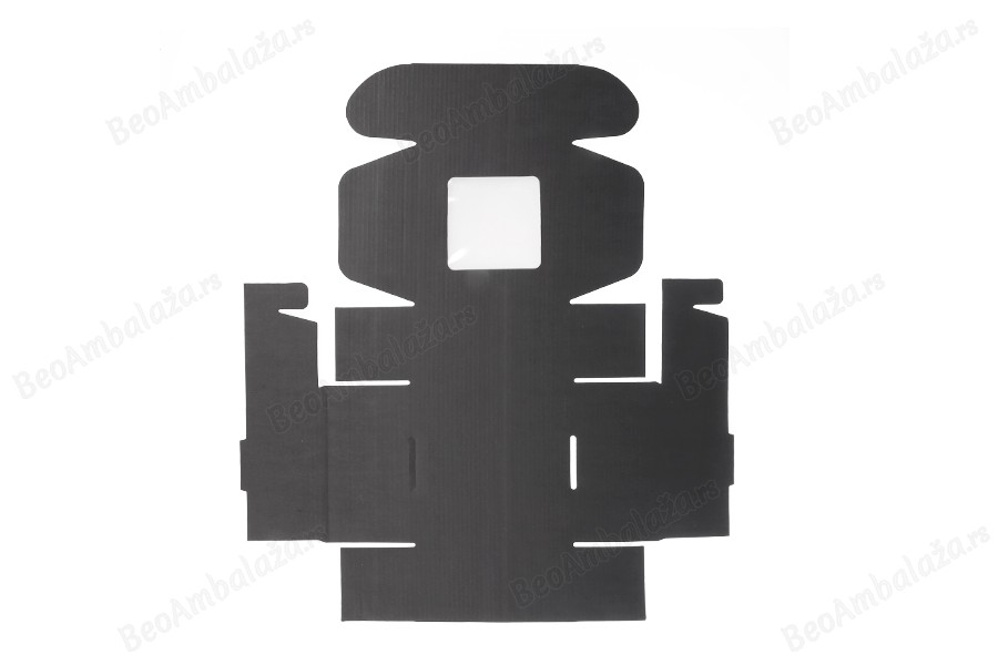 Crna kutija za pakovanje od kraft papira sa prozorom 130x120x60 mm - 20 kom-grupa_slika