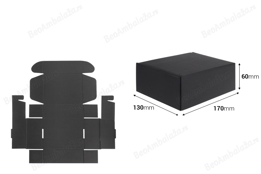 Crna kutija za pakovanje od kraft papira bez prozora 170x130x60 mm - 20 kom-dimenzije_slike