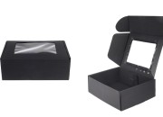 Crna kutija za pakovanje od kraft papira sa prozorom 170x130x60 mm - 20 kom Crna kutija za pakovanje od kraft papira sa prozorom 170x130x60 mm - 20 kom