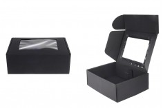 Crna kutija za pakovanje od kraft papira sa prozorom 170x130x60 mm - 20 kom