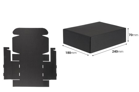 Crna kutija za pakovanje od kraft papira bez prozora 240x180x70 mm - 20 kom-2