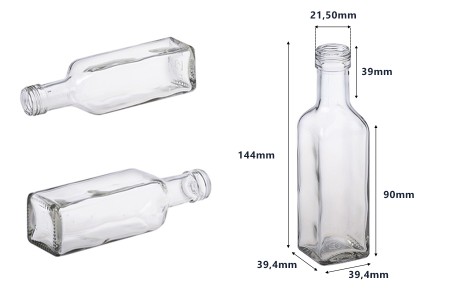 Četvrtasta flaša 100mL Marasca PP24-2