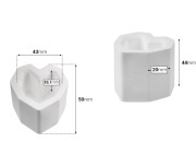 Gipsano dekorativno srce 44x50 mm za sveću