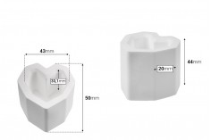 Gipsano dekorativno srce 44x50 mm za sveću