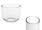 Staklena providna dekorativna posuda 125x103 mm za sveću