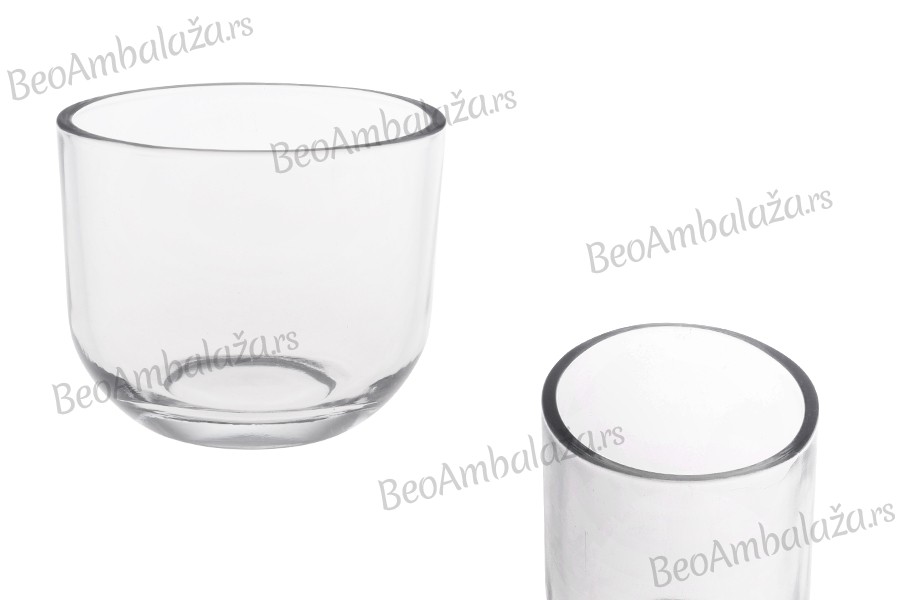 Staklena providna dekorativna posuda 125x103 mm za sveću