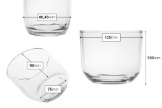 Staklena providna dekorativna posuda 125x103 mm za sveću