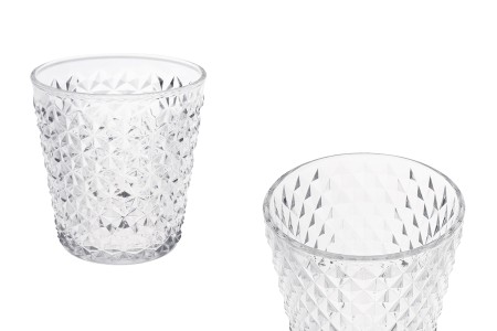 Staklena providna dekorativna posuda - čaša 108/76x115 mm za sveću-1