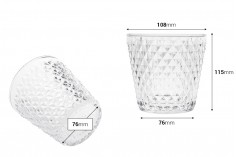 Staklena providna dekorativna posuda - čaša 108/76x115 mm za sveću