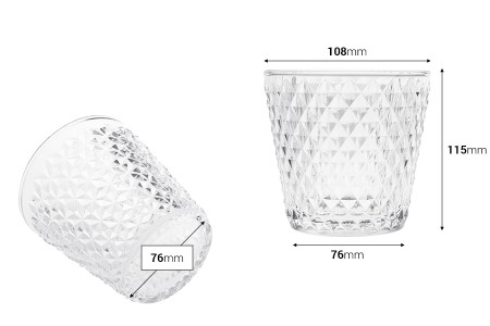 Staklena providna dekorativna posuda - čaša 108/76x115 mm za sveću-2
