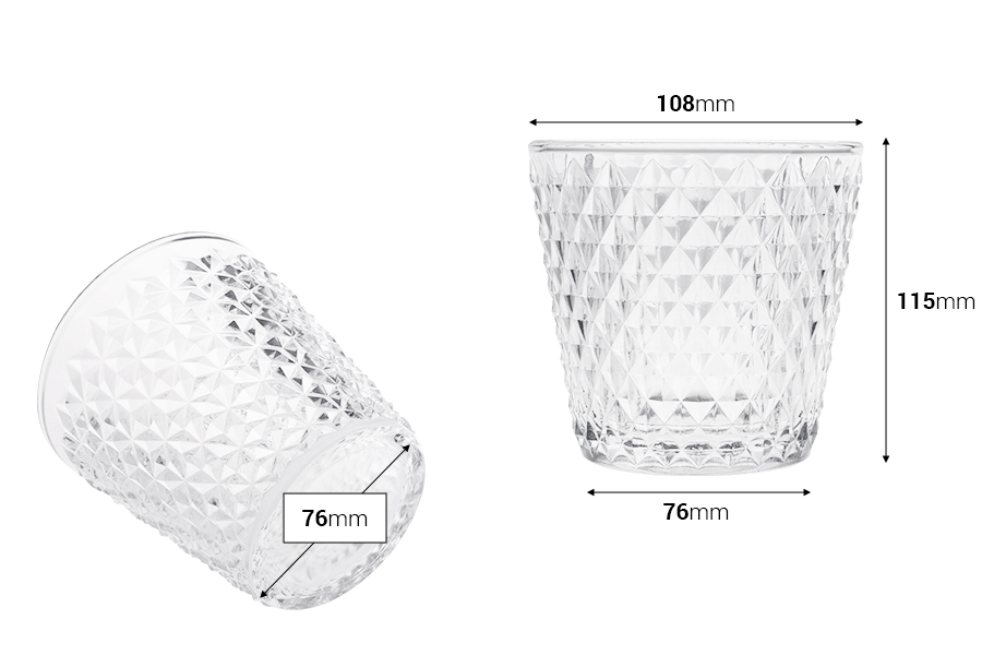 Staklena providna dekorativna posuda - čaša 108/76x115 mm za sveću Staklena providna dekorativna posuda - čaša 108/76x115 mm za sveću