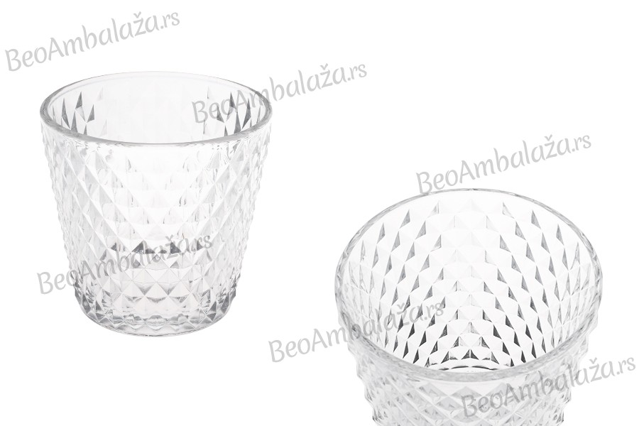 Staklena providna dekorativna posuda - čaša 100/72x97 mm za sveću
