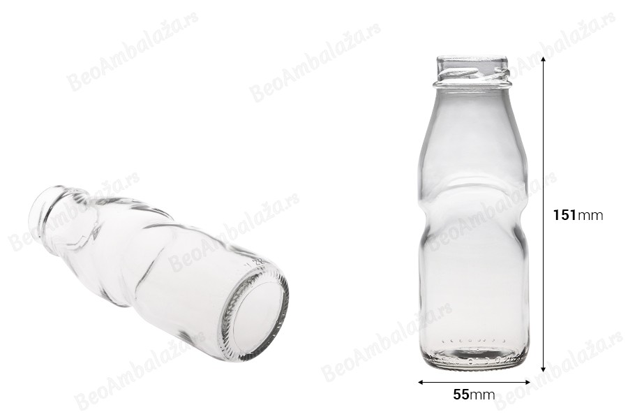 Staklena flašica za sokove 200mL-dimenzije_slike