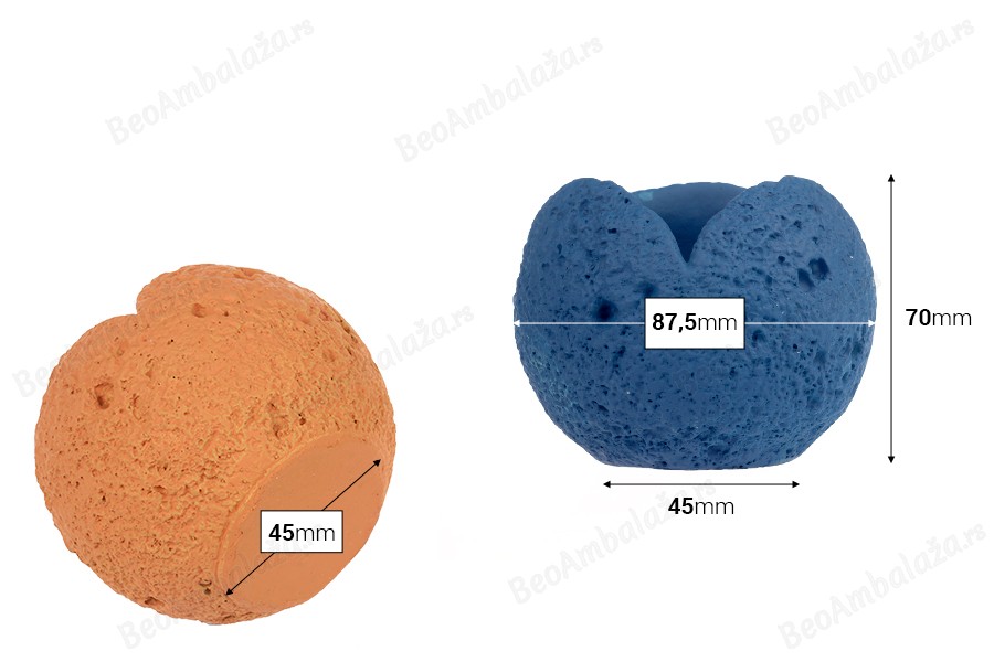 Cementna dekorativna posuda za sveće 87,5x70 mm u raznim bojama-dimenzije_slike