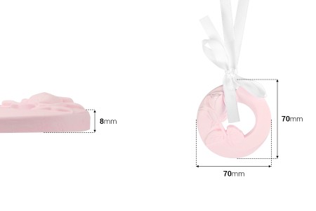 Gipsani osveživač prostora sa dizajnom cveta 70x8 mm sa belom mašnom (sa mirisom)-dimenzije_slike