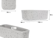 Cementna dekorativna posuda 150x50x50 mm
