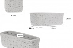 Cementna dekorativna posuda 150x50x50 mm