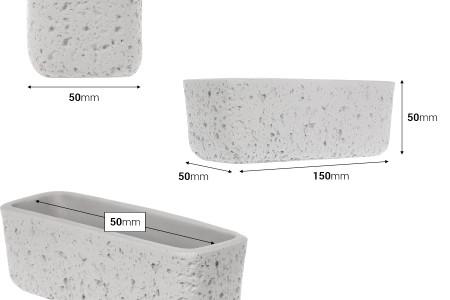 Cementna dekorativna posuda 150x50x50 mm-2