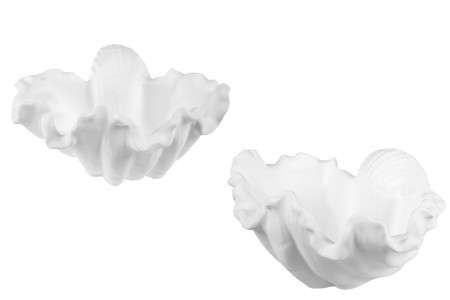 Gipsana dekorativna posuda u obliku školjke 130x68 mm za sveću-1