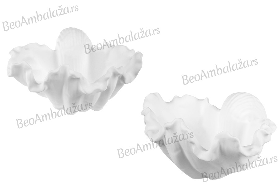 Gipsana dekorativna posuda u obliku školjke 130x68 mm za sveću