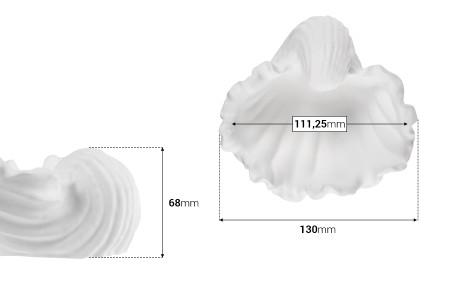 Gipsana dekorativna posuda u obliku školjke 130x68 mm za sveću-2