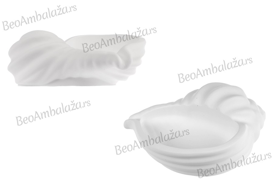 Gipsana dekorativna posuda u obliku školjke 145x50 mm za sveću