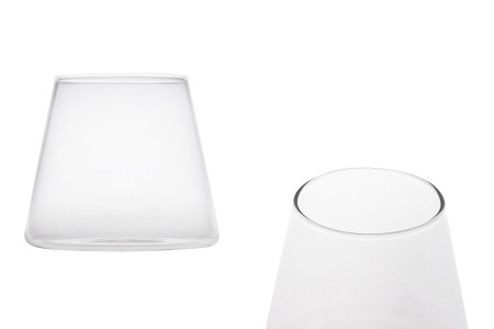 Staklena konusna dekorativna posuda 90x80 mm za sveću-1