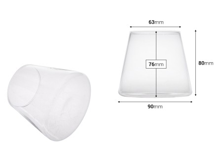 Staklena konusna dekorativna posuda 90x80 mm za sveću-2