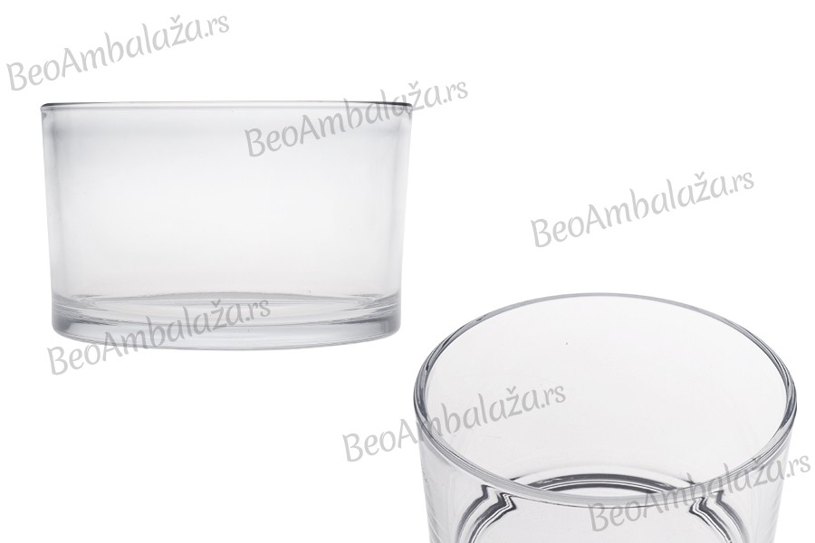 Staklena dekorativna posuda 130x80 mm za sveću