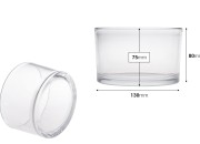 Staklena dekorativna posuda 130x80 mm za sveću