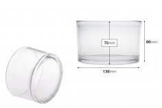 Staklena dekorativna posuda 130x80 mm za sveću