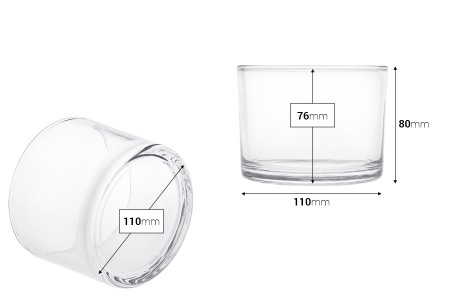 Staklena cilindrična posuda 520 mL (110x80 mm)-2