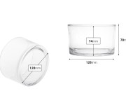 Staklena cilindrična posuda 750 mL (128x78 mm)