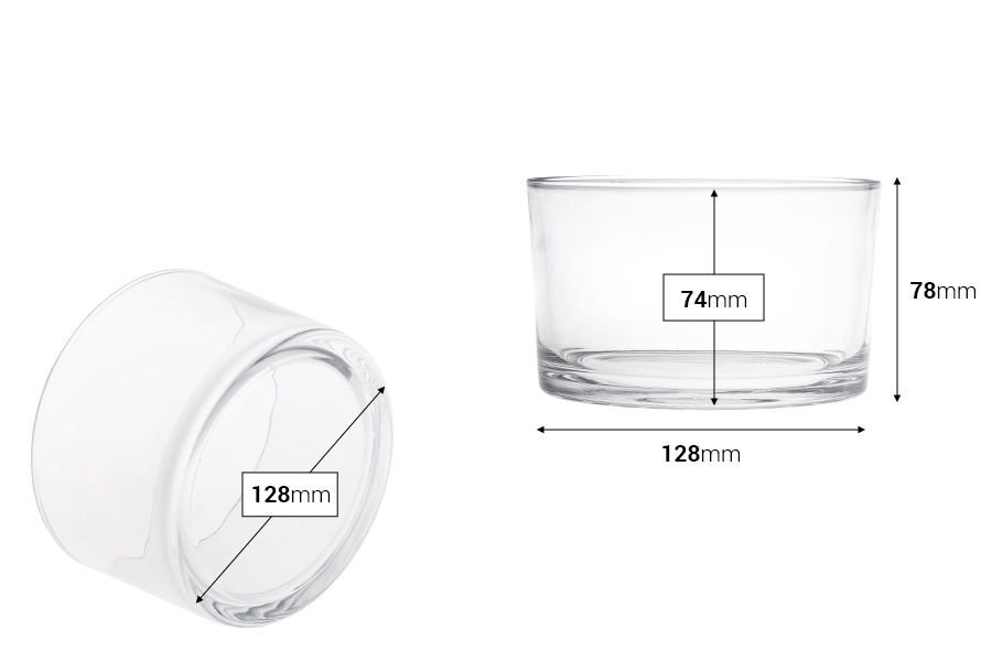 Staklena cilindrična posuda 750 mL (128x78 mm)