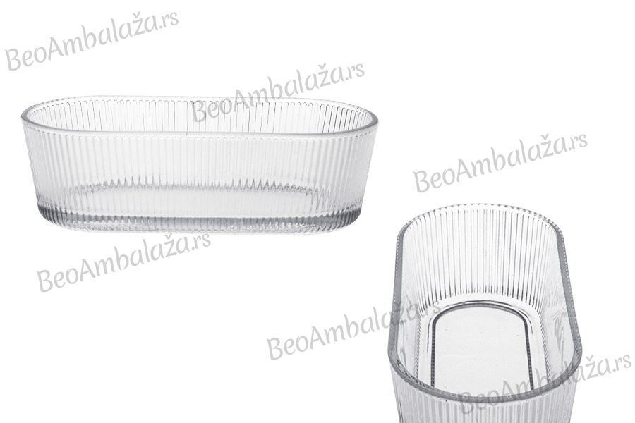 Providna ovalna staklena činija 50x167x75 mm